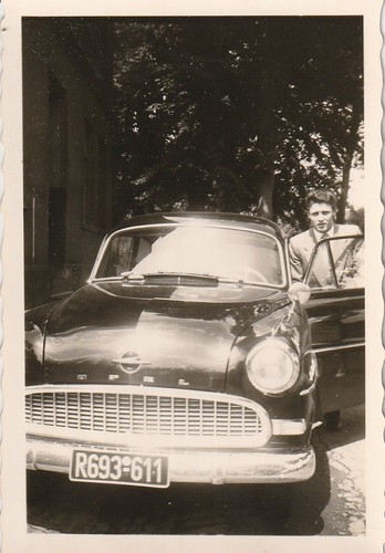 Vintage foto mann mit - mit, opel