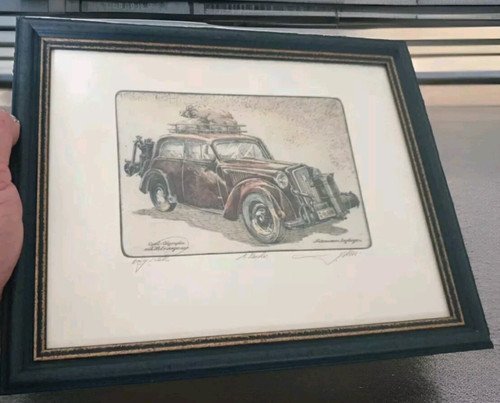 Original oldtimer kupferstich - oldtimer,