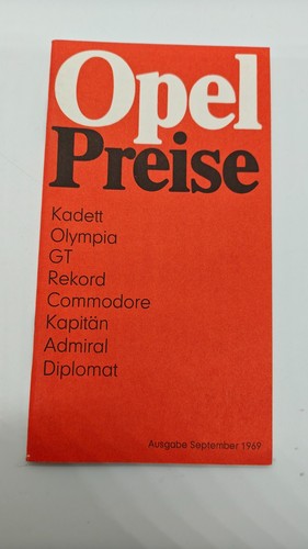 Opel preisliste broschüre - opel,